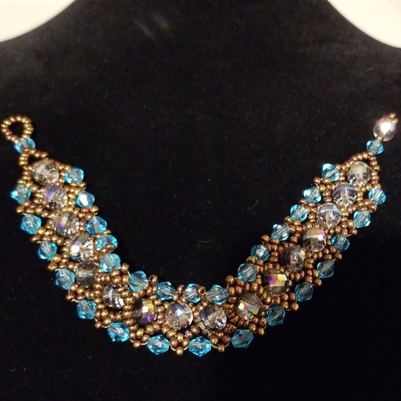 Blue and Champagne Crystal Bracelets - Picture 7 of 8